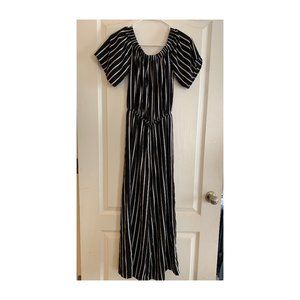 Black/white striped jumpsuit